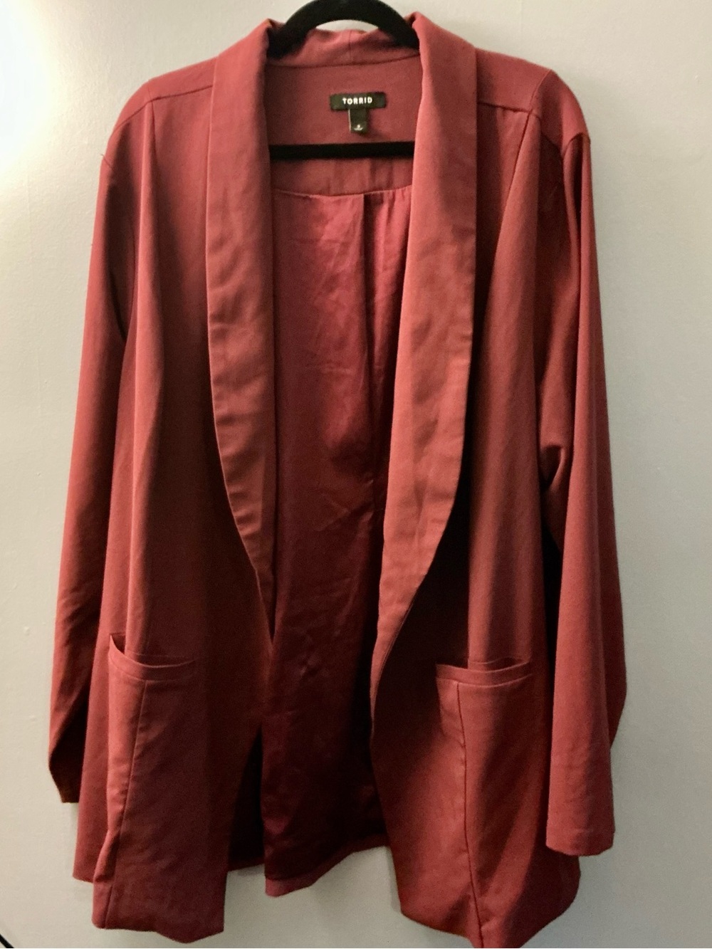 Torrid Cinnamon Brown Open Front Blazer Jacket Size 3/3X Career Pocket